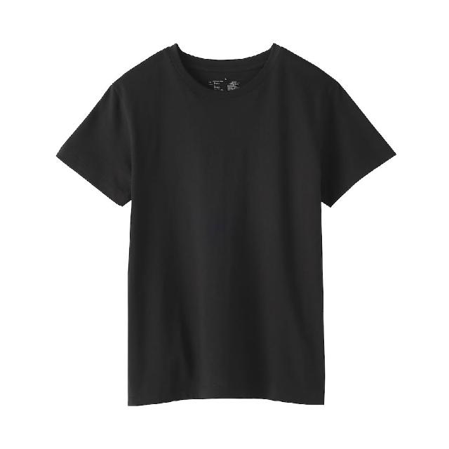 【MUJI 無印良品】女天竺圓領短袖T恤(白色/灰色/黑色/淺橘/黑橫紋/黑紋樣/煙燻藍紋樣/橘橫紋/淺藍)