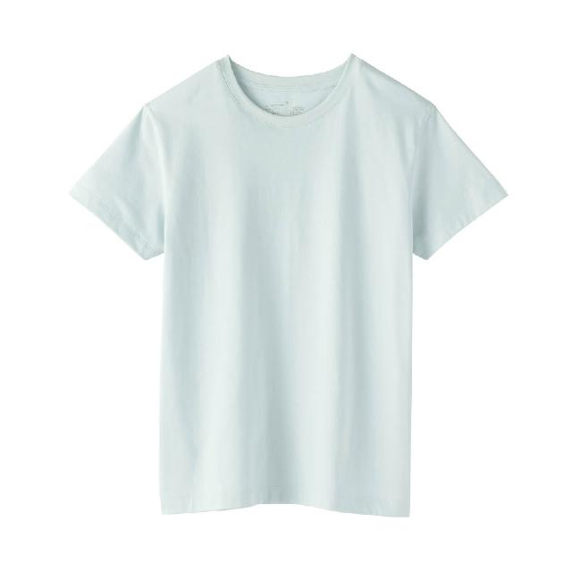 【MUJI 無印良品】女天竺圓領短袖T恤(白色/灰色/黑色/淺橘/黑橫紋/黑紋樣/煙燻藍紋樣/橘橫紋/淺藍)