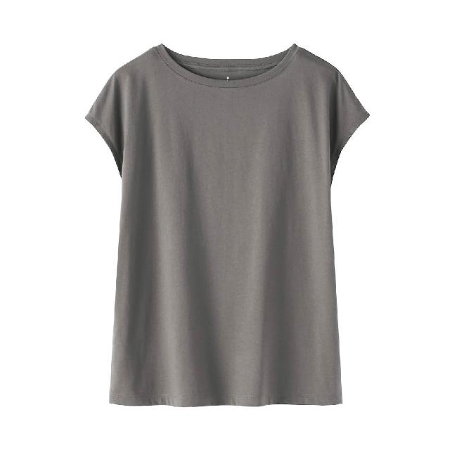 【MUJI 無印良品】女天竺法式袖T恤(白色/淺灰/墨灰/黑色/淺粉/煙燻綠/暗藍/粉紫)