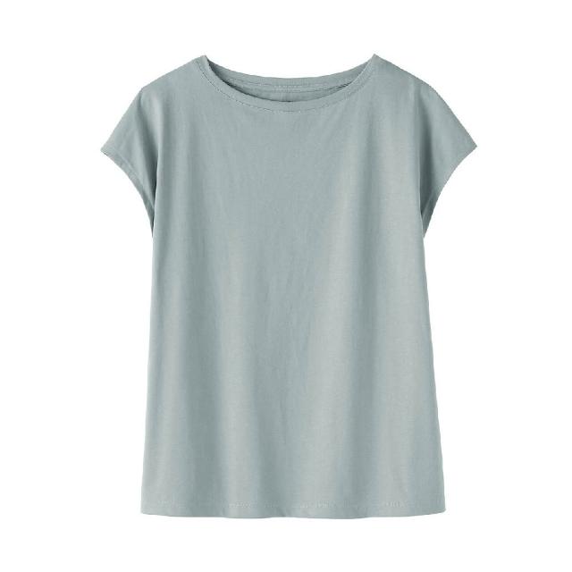 【MUJI 無印良品】女天竺法式袖T恤(白色/淺灰/墨灰/黑色/淺粉/煙燻綠/暗藍/粉紫)