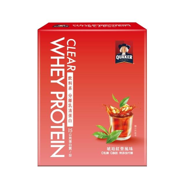【QUAKER 桂格】飲料系分離乳清蛋白粉5入x12盒/箱-口味任選(琥珀紅萱/美式咖啡/蜂蜜檸檬/芒果優格)