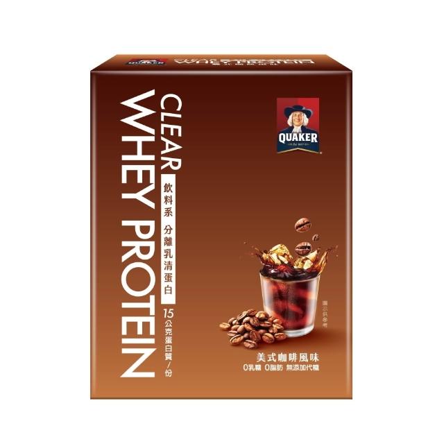 【QUAKER 桂格】飲料系分離乳清蛋白粉5入x12盒/箱-口味任選(琥珀紅萱/美式咖啡/蜂蜜檸檬/芒果優格)