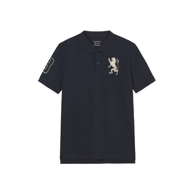 【GIORDANO 佐丹奴】男裝拼色刺繡修身短袖POLO衫(多色任選)