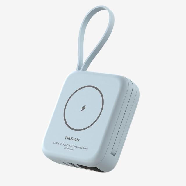 【POLYBATT】台灣製造 10000mAh 防爆固態行動電源(CCC/雙PD快充/磁吸/自帶線) H20