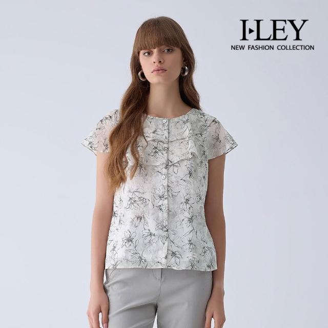 【ILEY 伊蕾】雪紡上衣-荷葉/珍珠/假兩件/印花(多款任選)