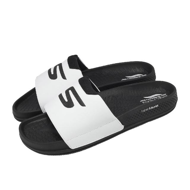 【SKECHERS】涼拖鞋 Arch Fit Hyper Slide 男鞋 白 黑 輕量 彈力拖鞋 229254WBK