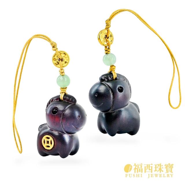 【福西珠寶】黃金擺件 馬上發財 黃金碎冰古錢吊飾 (金重0.03錢正負0.01錢)