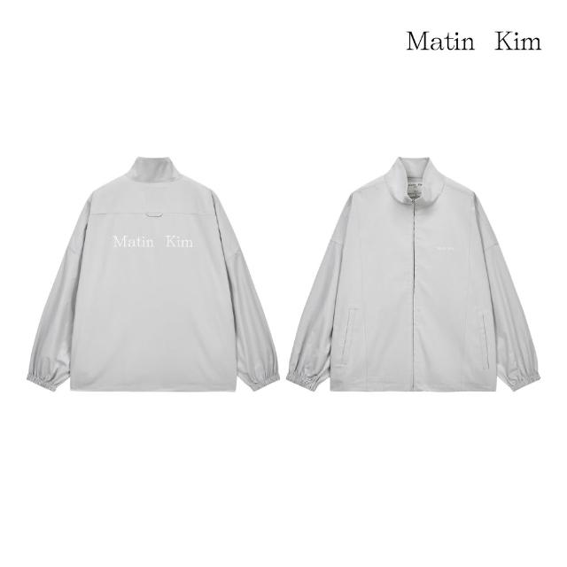 【MATIN KIM】官方旗艦 中性款高領經典LOGO風衣外套(多款任選)