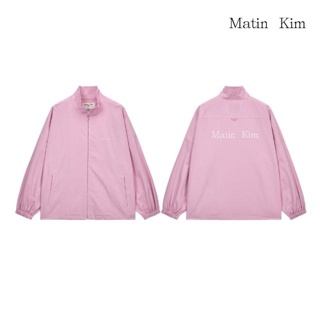 【MATIN KIM】官方旗艦 中性款高領經典LOGO風衣外套(多款任選)