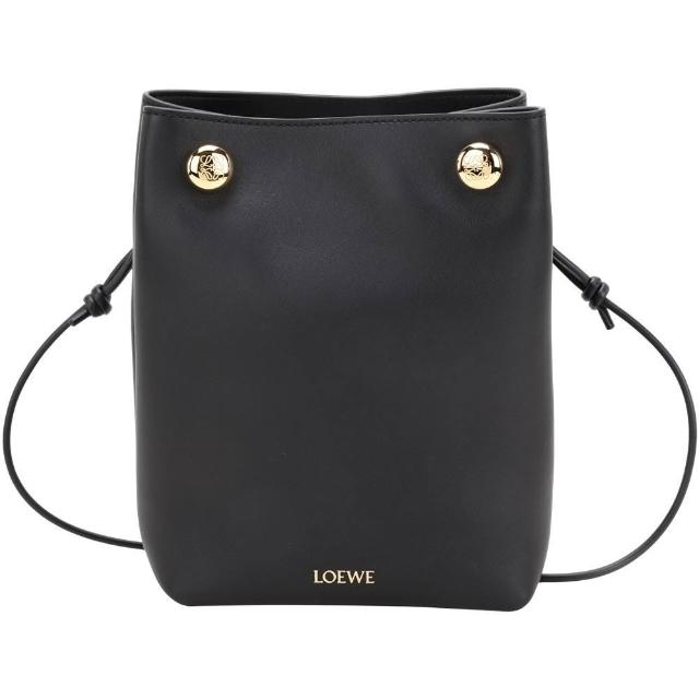 【LOEWE 羅威】Anagram Pebble 新版 雙卵石金壓紋小牛皮肩 斜背骰子包(多色 真皮 隨身小包 側背包)