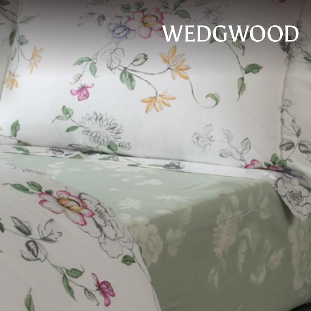 【WEDGWOOD】義大利製Muslin貝比紗 印花鬆緊床包一件｜繽紛美境/東方綺想 任選(百貨款｜加大/特大)