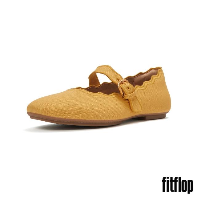 【FitFlop】DELICATO 波浪邊帆布瑪麗珍鞋-女(兩色)