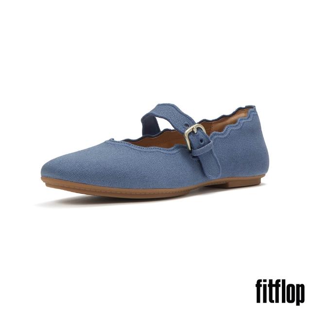 【FitFlop】DELICATO 波浪邊帆布瑪麗珍鞋-女(兩色)
