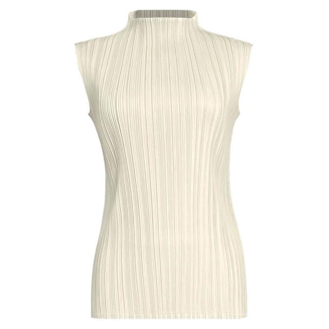 【巴黎精品】現貨+預購 三宅風皺褶衣服褶皺上衣摺衣彈力大尺碼(高領無袖寬鬆女T恤18色b2a1)