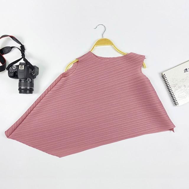 【巴黎精品】現貨+預購 三宅風皺褶衣服褶皺上衣摺衣彈力大尺碼(不規則圓領寬鬆女T恤24色b2a2)