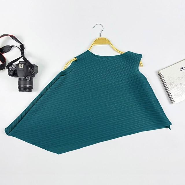 【巴黎精品】現貨+預購 三宅風皺褶衣服褶皺上衣摺衣彈力大尺碼(不規則圓領寬鬆女T恤24色b2a2)