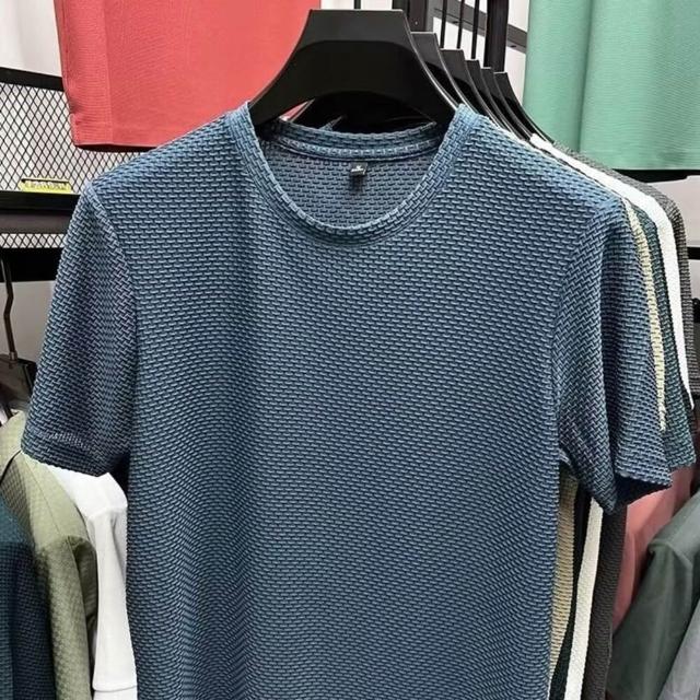 【Uicy】韓版寬鬆舒適紋路短袖上衣 衣服 男裝 t恤 短袖t恤 上 T677