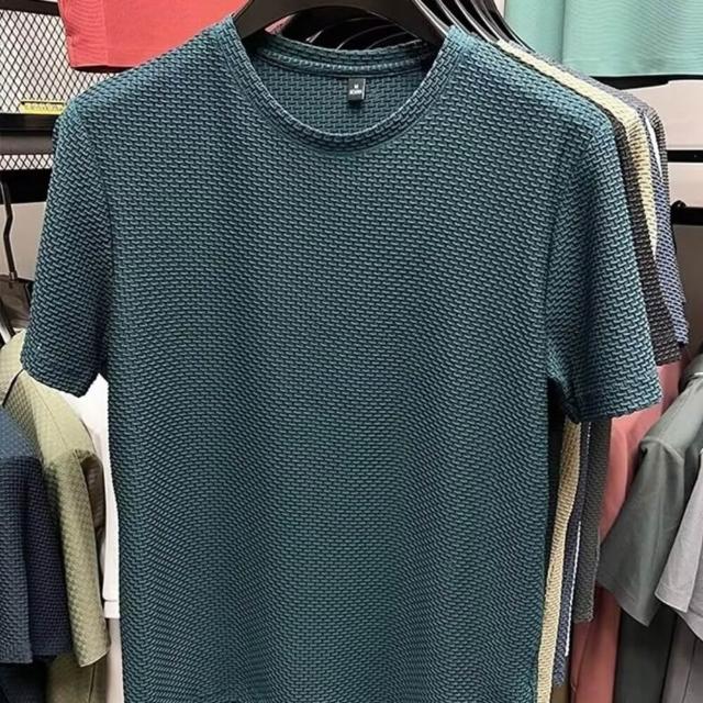 【Uicy】韓版寬鬆舒適紋路短袖上衣 衣服 男裝 t恤 短袖t恤 上 T677
