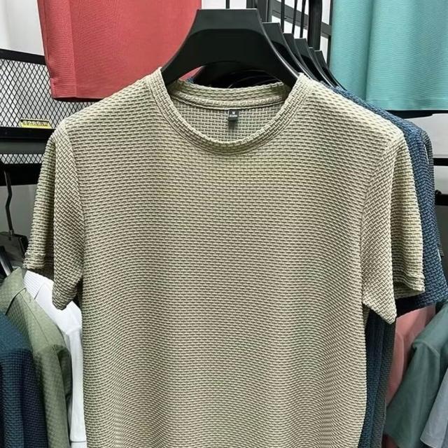【Uicy】韓版寬鬆舒適紋路短袖上衣 衣服 男裝 t恤 短袖t恤 上 T677