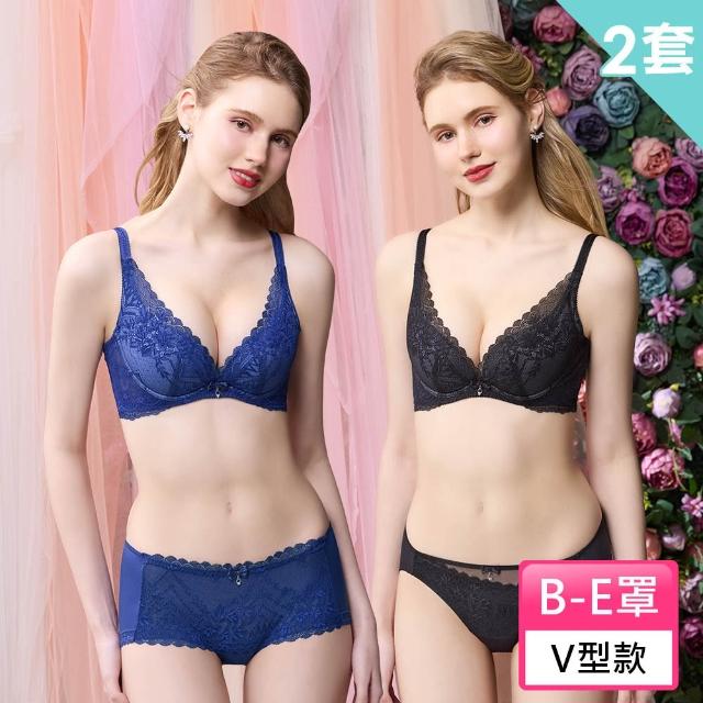 【Swear 思薇爾】2套組撩波薔薇天使系列A-H罩抗菌蕾絲集中包覆女內衣(2款任選)