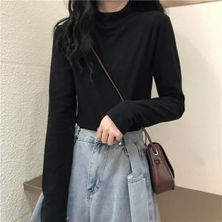 【Uicy】韓版半高領薄內刷毛內搭顯瘦長袖上衣 長袖上衣長袖t恤 W321