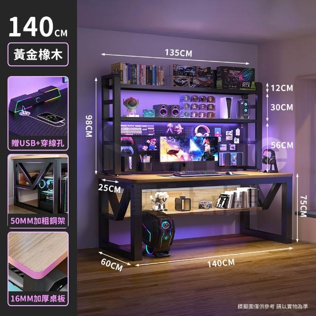 【靚白家居】重型工作桌 140公分 洞洞板電腦桌 (電競桌 書桌 工作桌 居家辦公桌 餐桌)
