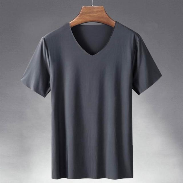 【Uicy】韓版冰絲無痕薄款短袖上衣 衣服男裝t恤短袖t恤上 T577