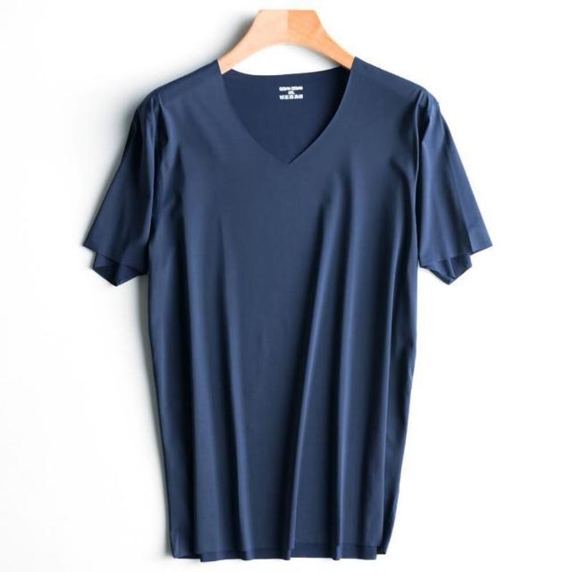 【Uicy】韓版冰絲無痕薄款短袖上衣 衣服男裝t恤短袖t恤上 T577