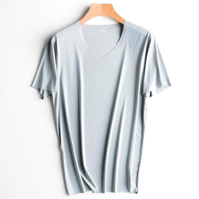 【Uicy】韓版冰絲無痕薄款短袖上衣 衣服男裝t恤短袖t恤上 T577