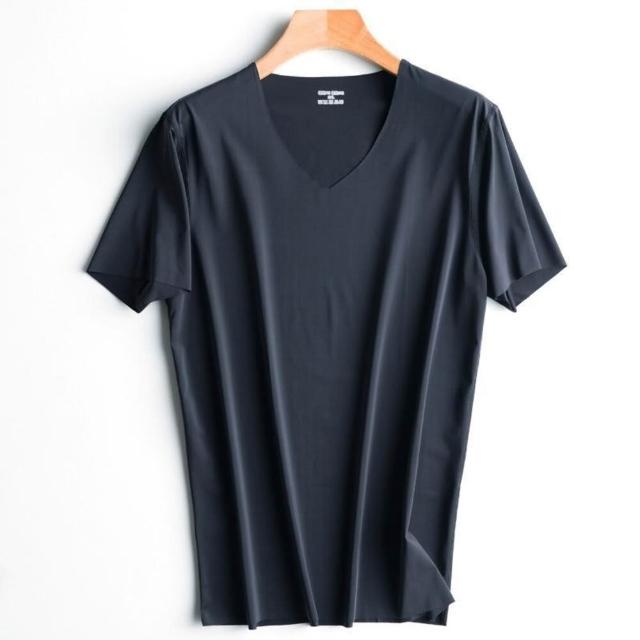 【Uicy】韓版冰絲無痕薄款短袖上衣 衣服男裝t恤短袖t恤上 T577