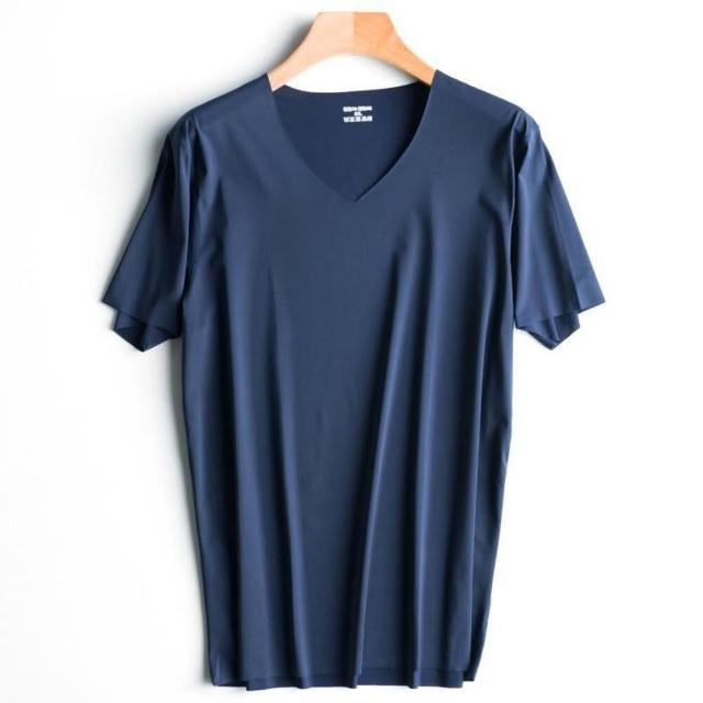 【Uicy】韓版冰絲無痕薄款短袖上衣 衣服男裝t恤短袖t恤上 T577