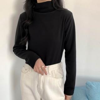 【Uicy】韓版半高領打底長袖上衣 長袖上衣長袖t恤衣服女裝 W321