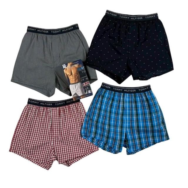 【TOMMY HILFIGER】男內褲 四件組 盒裝 四角褲 湯米 純棉 內褲 平口內褲 透氣內褲 寬鬆 透氣 @1790