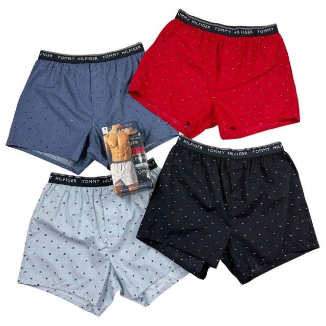 【TOMMY HILFIGER】男內褲 四件組 盒裝 四角褲 湯米 純棉 內褲 平口內褲 透氣內褲 寬鬆 透氣 @1790