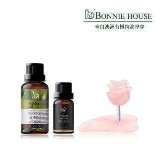 【Bonnie House 植享家】檸檬10ml+荷荷芭按摩油30ml+按摩板任選