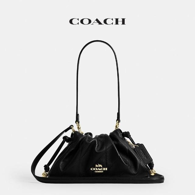 【COACH】蔻馳官方直營 FAYE 絎縫單肩手袋 肩背包 拉繩包 斜背包-IM/黑色(CCZ54)