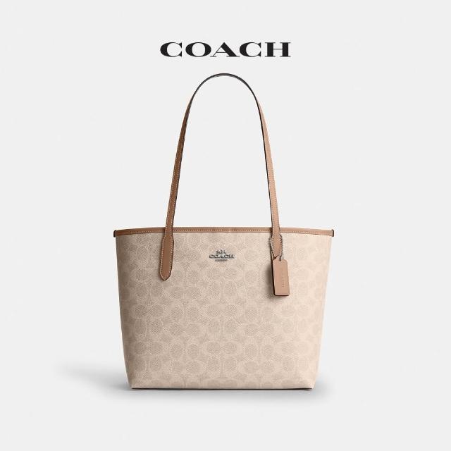 【COACH】蔻馳官方直營 CITY 經典 SIGNATURE 中號托特手袋 托特包-多色任選(CDX82/CDX83)
