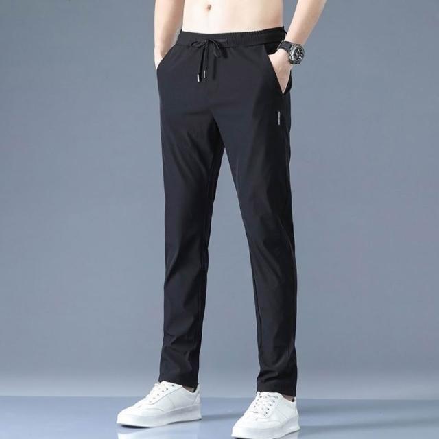 【巴黎精品】現貨限搶 冰絲長褲寬鬆闊腿褲彈力休閒西裝褲(夏季薄款運動速乾男褲子7款b1a33)