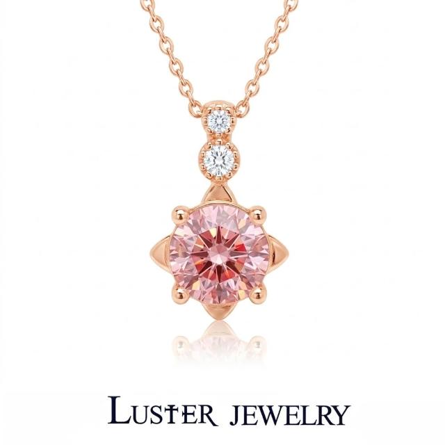 【Luster】38女王!30分 Fancy Vivid pink 粉紅星光 培育彩鑽 純銀 項鍊-任選(粉紅星光彩鑽甜美閃耀鎖骨)