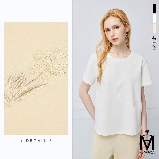 【MYVEGA 麥雪爾】MA涼感嫘縈/莫代爾棉刺繡繭型版上衣-多款任選(日系/女上衣/涼感/短袖)