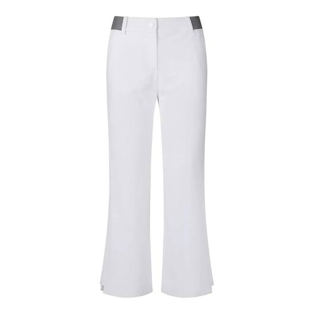 【DESCENTE】GOLF 迪桑特 女士 運動修身長褲 微喇叭褲(白色)