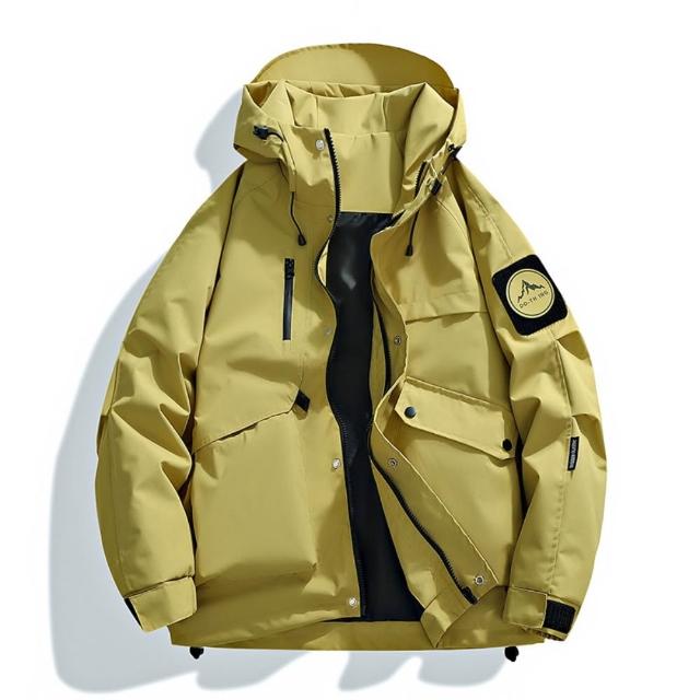 【巴黎精品】買一送一 現貨+預購 衝鋒衣工裝防風防水連帽夾克(春秋薄款機能透氣衝鋒男外套9色b1a34)