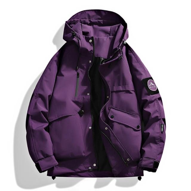 【巴黎精品】買一送一 現貨+預購 衝鋒衣工裝防風防水連帽夾克(春秋薄款機能透氣衝鋒男外套9色b1a34)