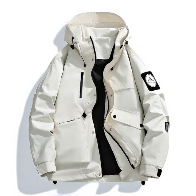 【巴黎精品】買一送一 現貨+預購 衝鋒衣工裝防風防水連帽夾克(春秋薄款機能透氣衝鋒男外套9色b1a34)