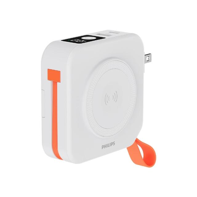 【Philips 飛利浦】2入組-DLP4348C-E 10000mAh FunCube 2.0多合一螢幕顯示行動電源(磁吸/37Wh_具Wh標示)