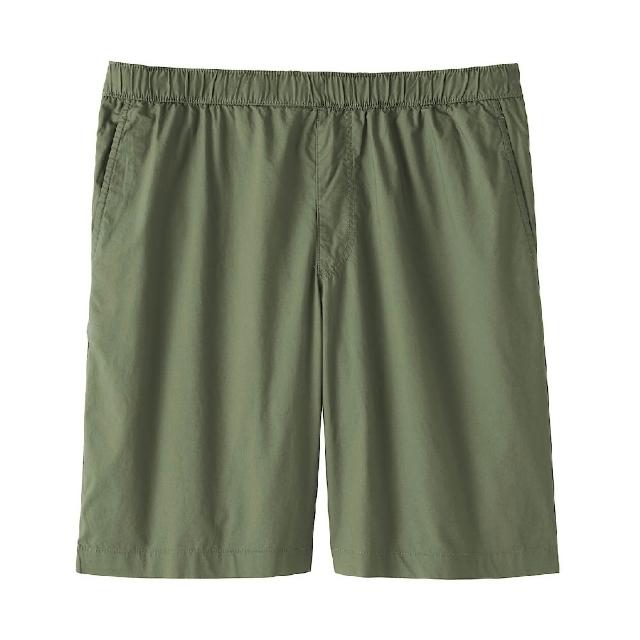【MUJI 無印良品】男水洗平織布舒適短褲(墨灰/黑色/米色/煙燻粉/卡其綠/煙燻藍/深藍/灰棕)