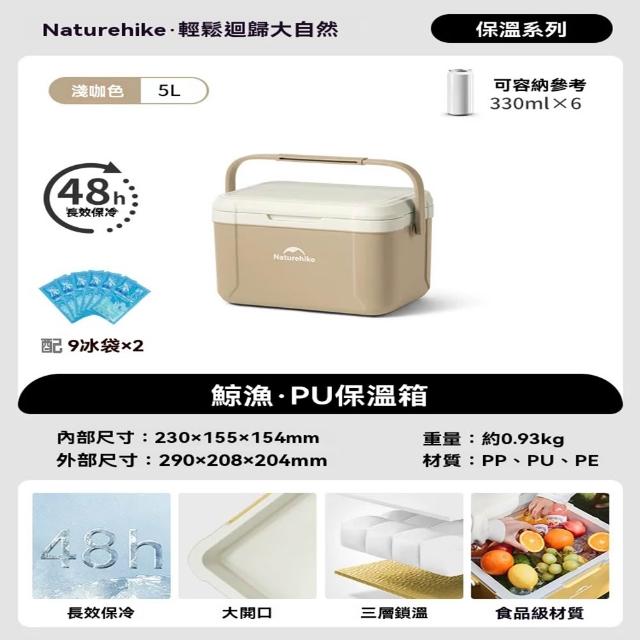 Keno可諾空間 保溫箱 5L 48H長效保冷 食品級PP內膽 保冷箱 保冰桶 戶外冷藏箱 便攜小冰箱
