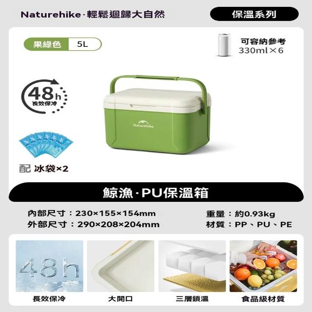 Keno可諾空間 保溫箱 5L 48H長效保冷 食品級PP內膽 保冷箱 保冰桶 戶外冷藏箱 便攜小冰箱