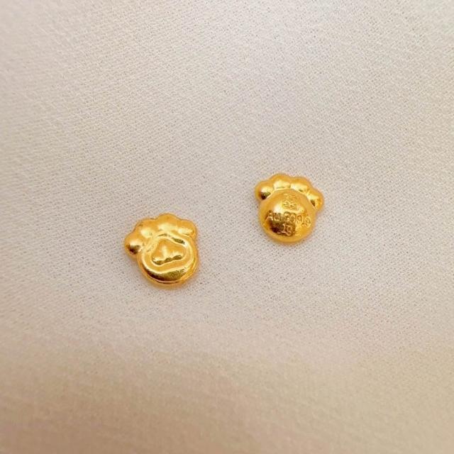 【儒家珠寶】黃金金豆 9999 元寶 貓爪 蘋果 愛心 貓頭 金瓜子 福豆 多款造型 金豆  (1公克)