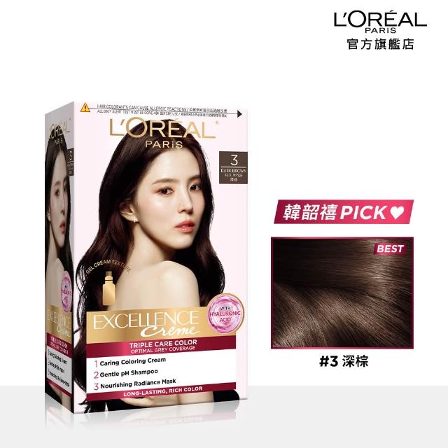 【L’OREAL Paris 巴黎萊雅】買1送1 優媚霜三重護髮染髮霜x2入組-韓韶禧PICK/沙龍級染護
